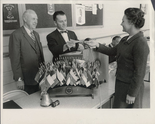 Campbell Rotary scholarship presentation 1968