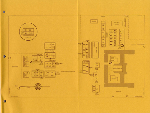 Map of West Valley College, Campbell campus with classroom numbers, Fall 1968