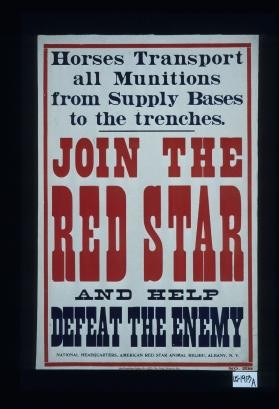 Horses transport all munitions from supply bases to the trenches. Join the Red Star and help defeat the enemy