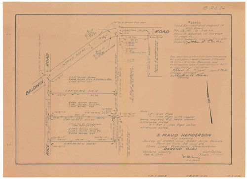 Survey of Lots 24 and 25, Ojai Land Company Subdivision, Rancho Ojai