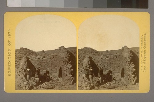 Characteristic ruin, of the Pueblo San Juan, New Mexico, on the north bank of the San Juan River, about 15 miles west of the mouth of Canon Largo.--Photographer: T. H. O'Sullivan--Photographer's number: 43--Photographer's series: Expedition of 1874