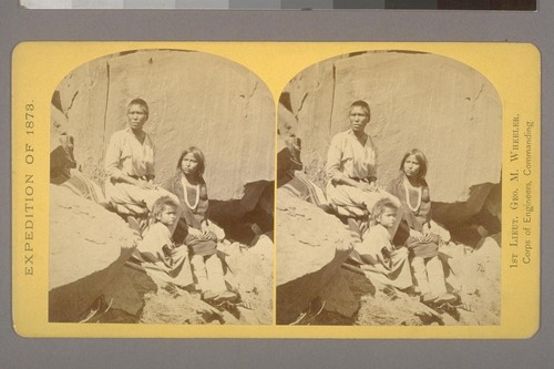 Navajoe squaws and child, Canon de Chelle, New Mexico.--Photographer: T. H. O'Sullivan--Photographer's number: 22--Photographer's series: Expedition of 1873