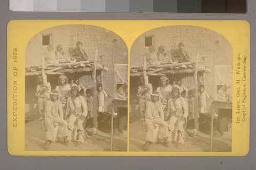 Group of Zuni Indians, at their pueblo or town, N. M. [New Mexico]--Photographer: T. H. O'Sullivan--Photographer's number: 7--Photographer's series: Expedition of 1873