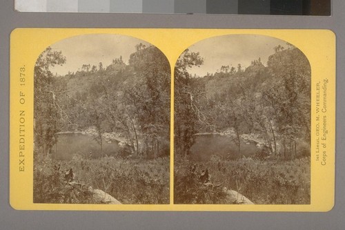 Apache Lake, Summit of Sierra Blanca Mountains.--Photographer: T. H. O'Sullivan--Photographer's number: 30--Photographer's series: Expedition of 1873