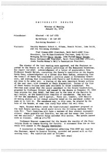 USC Faculty Senate minutes, 1970-01-21