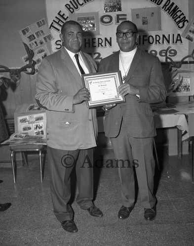 Certificate presentation, Los Angeles, 1969