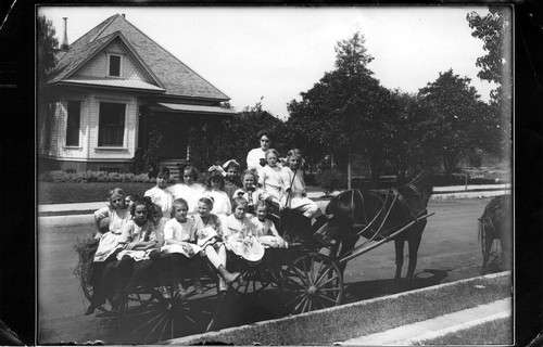 Children on a hayride