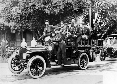 Volunteer Firemen and first motorized equipment