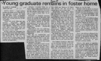 Young graduate remains in foster home
