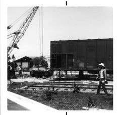 P&SR boxcar installation behind West County Museum depot station in Sebastopol for the Western Sonoma County Historical Society