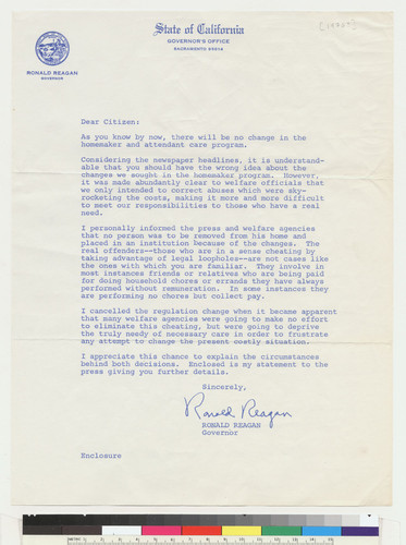 Ronald Reagan correspondence