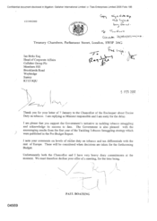 [Letter from Paul Boateng to Ian Birks regarding support to the Government's initiative in tackling tobacco smuggling]