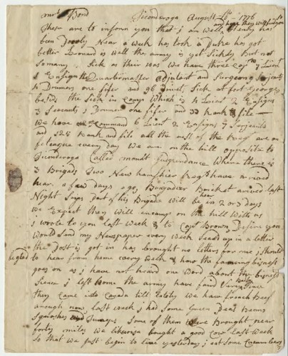 Letter, William Bond to Lucy Bond