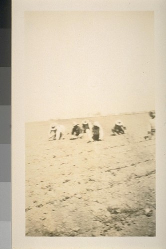 Snapshots of laborers and buildings, location unknown