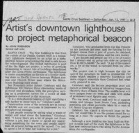 Artist's downtown lighthouse to project metaphorical beacon