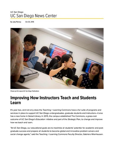 Improving How Instructors Teach and Students Learn