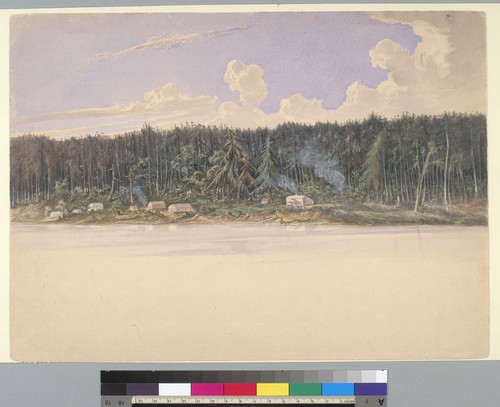 [A Northwest Boundary Commissioner's camp at Semiahmoo Bay, Washington Territory?]