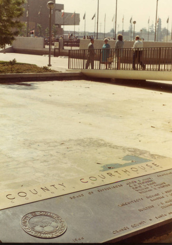 Slab in front of the Orange County Court House