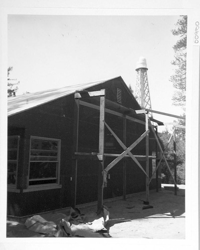 Exterior of a new house on Mount Wilson, prior to plastering exterior walls