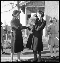 Reims: [women with children. Possibly Mrs Schneiter and family.]