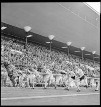 Finnish athletes [Helsinki Olympic Stadium. Track and field]