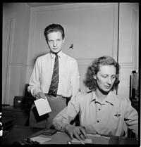 [Reims: Bourgogne: woman, Marie Madeleine in office with son]
