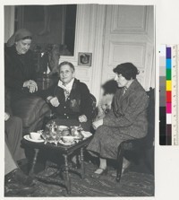 [Therese Bonney with Gertrude Stein and Alice B. Toklas in the home on Rue Christine.]