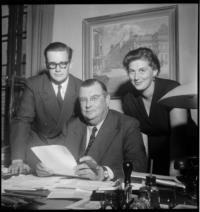 Patricia Seppala [With father Eljas Erkko and unidentified man]