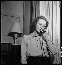[Reims: Bourgogne: woman, Marie Madeleine, on telephone]