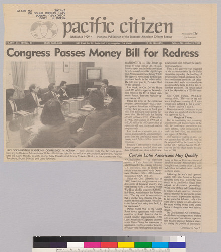 Pacific Citizen article 11/3/89