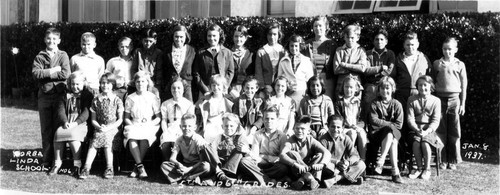 5th and 6th grades, Yorba Linda Grammar School, January 1937