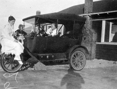 Family in car