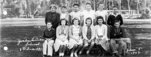 8th grade, Yorba Linda Grammar School, Jan. 1943