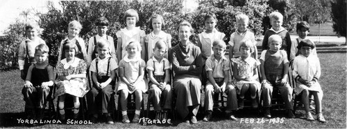 1st grade, Yorba Linda Grammar School, February 1935