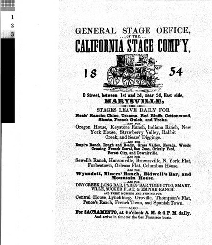 California Stage Company 1854