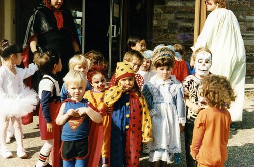 Children dressed in Halloween costumes