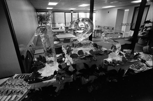 Ice sculpture on a food table