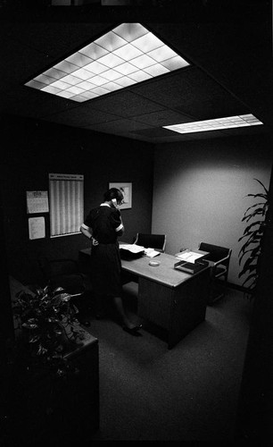 Woman on the phone in an office