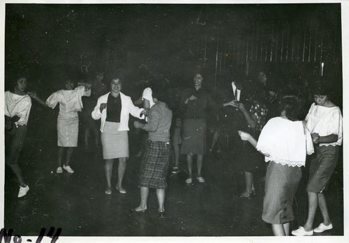 Group of teenage girls dancing