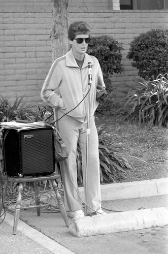 Woman speaking at the 1986 y-Walk