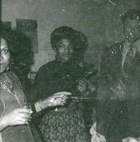 A woman and man with Betty Baldwin at the 1973 YWCA annual meeting