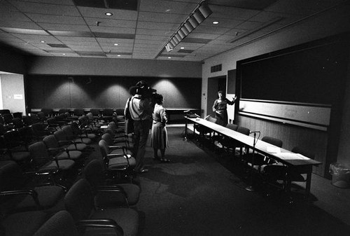 Filming in a conference room