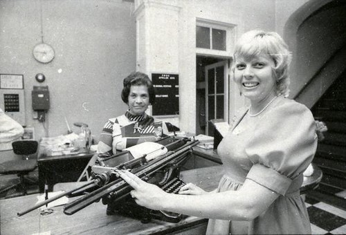 Two women and a typewriter