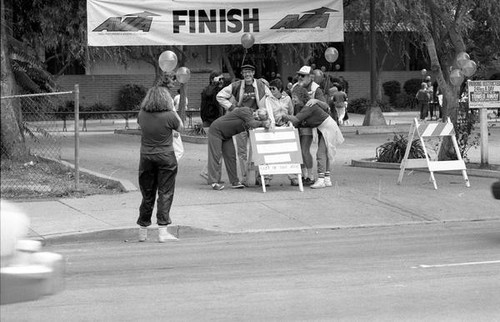 Participants at the 1986 y-Walk finish line