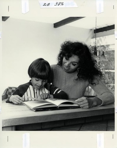 Woman and child reading