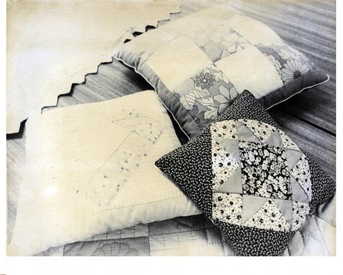 Three patchwork pillows