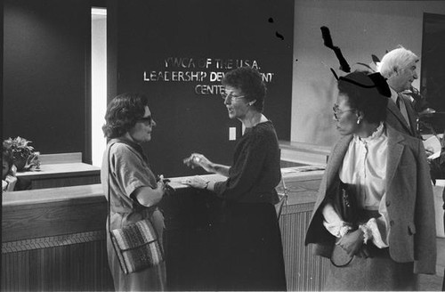 Women at a reception counter