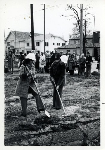 Two women at a groundbreaking ceremony