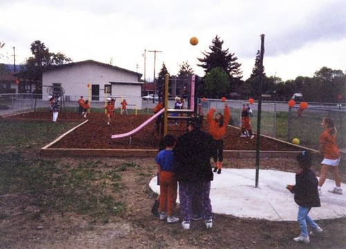 Children playing at a playground