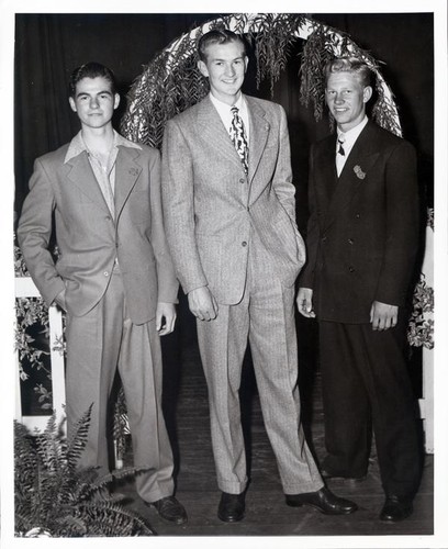 Teenage boys in dressed in suits
